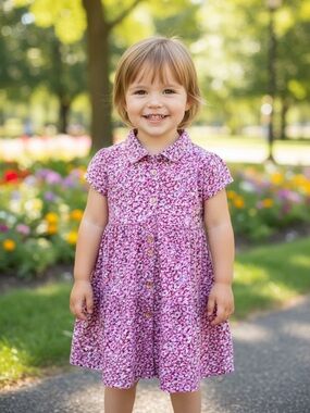 Vince Camuto Girls Floral Button Front Dress size 4